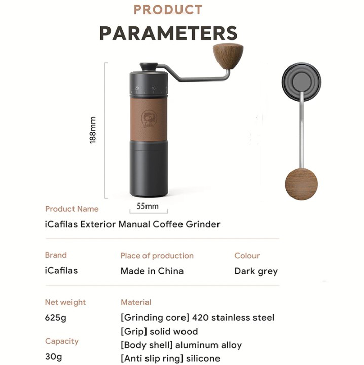 Grinder Kopi Manual iCafilas Alat Penggiling Kopi Manual Grinder Coffee Portable - GM2213