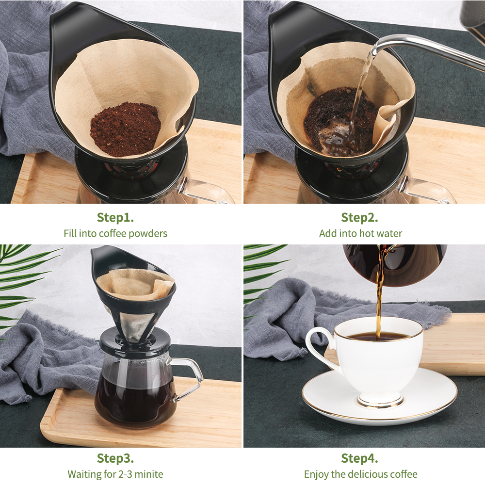 ICafilas Dripper V60 Double Layer Black