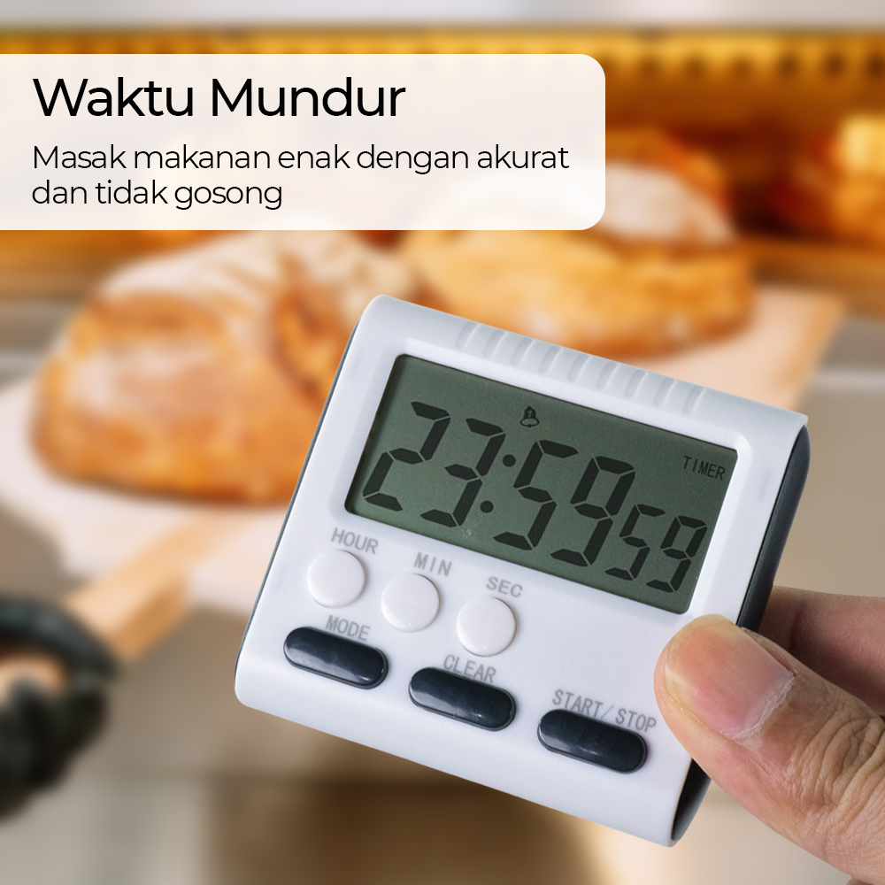 QASIQ Timer Masak Dapur Magnetic Stand Kitchen Countdown Clock