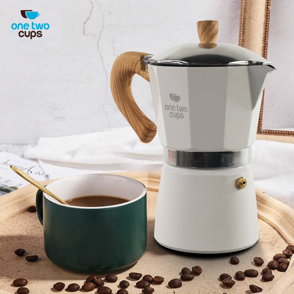 Moka Pot Octagon Putih 150ml / 3cup PL315