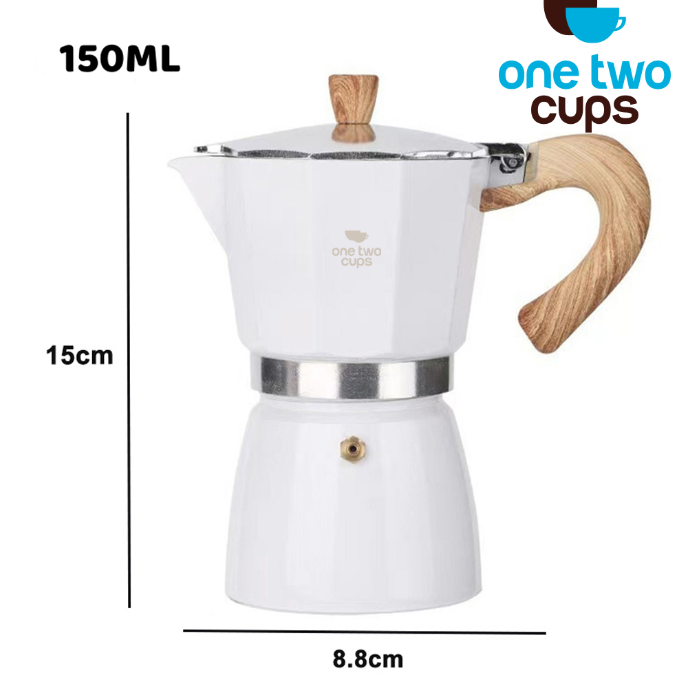 Moka Pot Octagon Putih 150ml / 3cup PL315