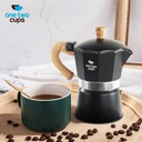 Moka Pot Octagon Hitam 150ml / 3cup PL315