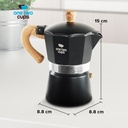 Moka Pot Octagon Hitam 150ml / 3cup PL315