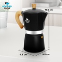 Moka Pot Octagon Hitam 300ml / 6cup PL315