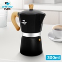 Moka Pot Octagon Hitam 300ml / 6cup PL315
