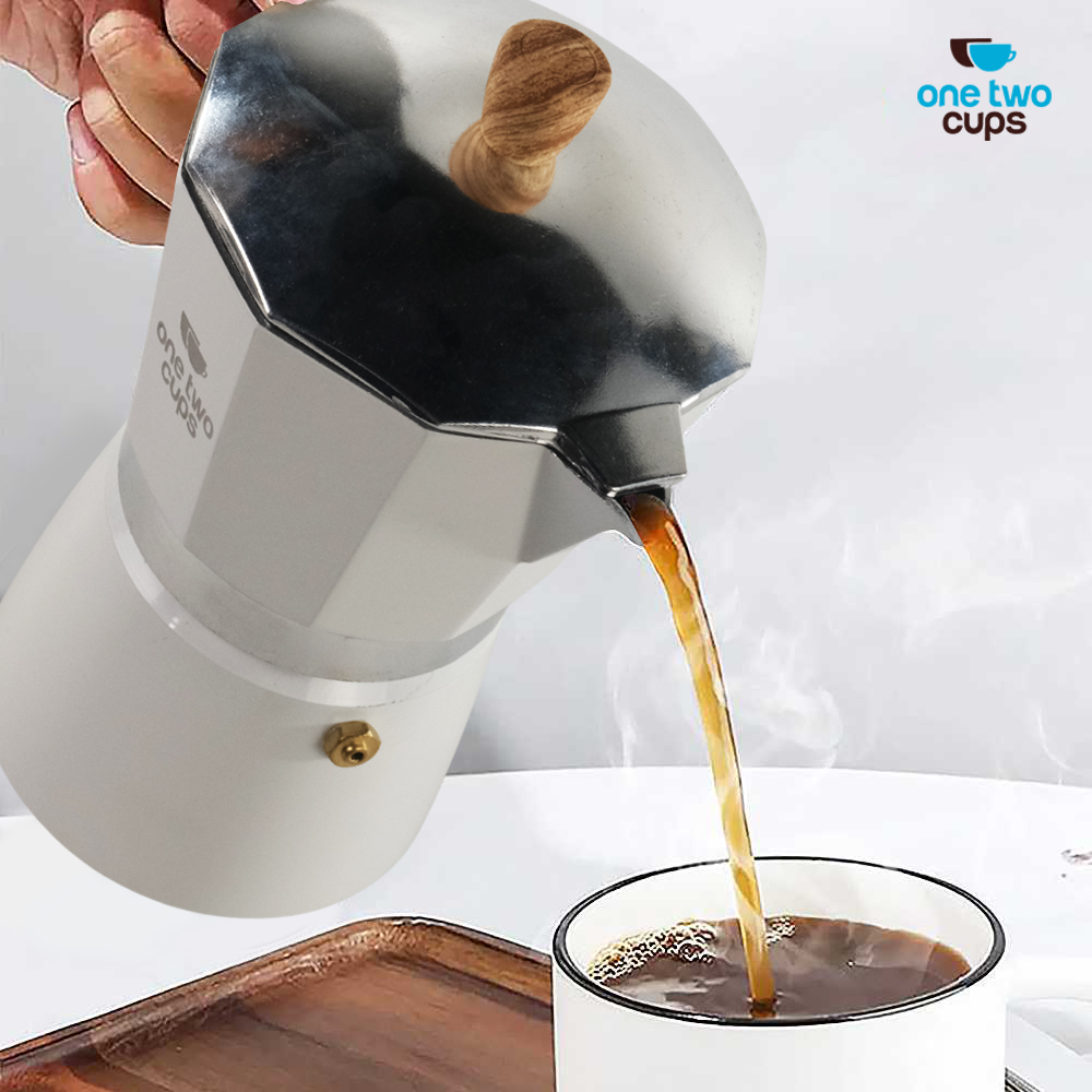 Moka Pot Octagon Hitam 300ml / 6cup PL315