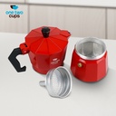 Moka Pot Octagon Merah 150ml / 3cup