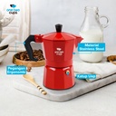 Moka Pot Octagon Merah 150ml / 3cup