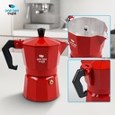 Moka Pot Octagon Merah 150ml / 3cup
