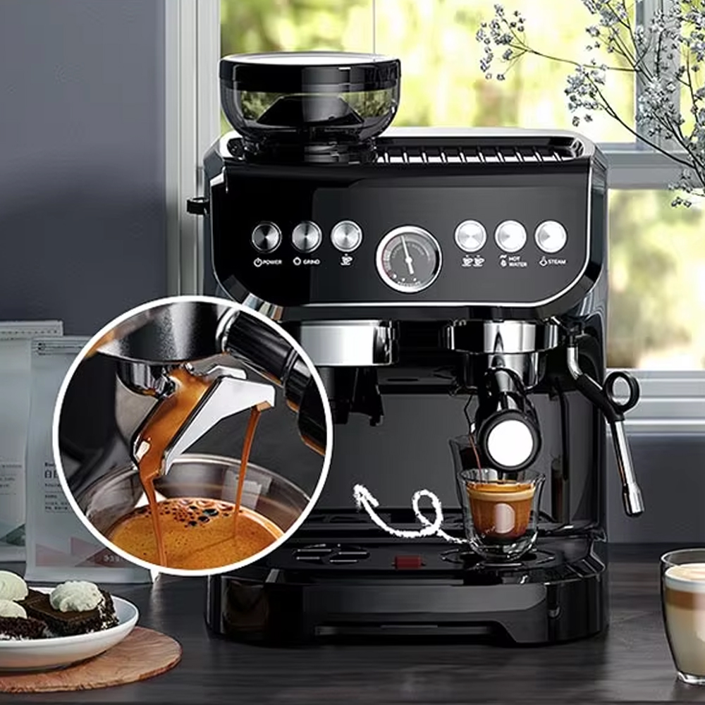 SOKANY Mesin Kopi Espresso Coffee Maker Frothing Grinding 20 Bar 1560W - SK6866
