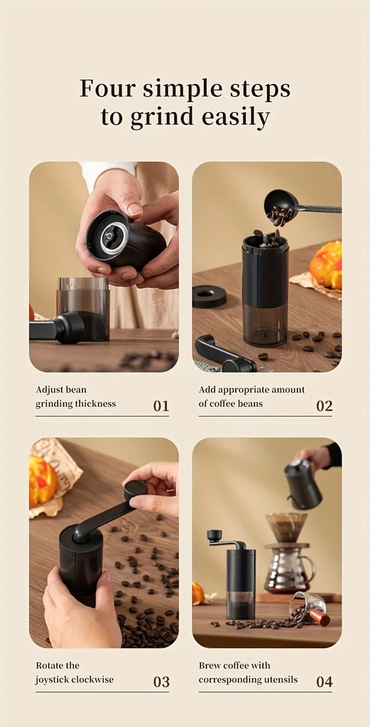 Grinder Kopi Manual Tangan ALOCS - ZX-165 - Silver