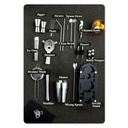 Shaloly bartender set 23in1 cocktail boston shaker stainless