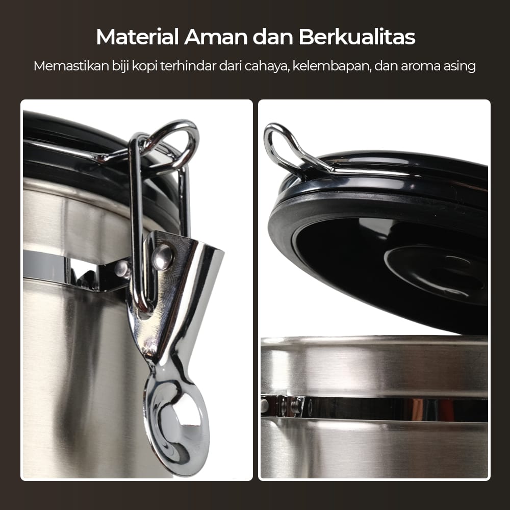 Toples Kedap Udara Biji Kopi Canister 1.5L - MSS19