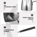 DROHOEY Milk jug Latte Art Long Handle Stainless Steel 600ml