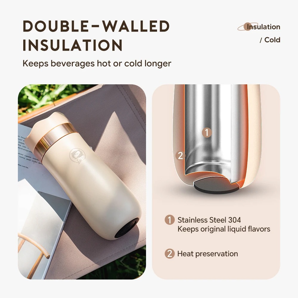 iCafilas French Press Portable Coffee Maker Insulation Cup 320ml - FA2316