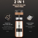 iCafilas French Press Travel Mug Portable Coffee Maker 320ml - F222