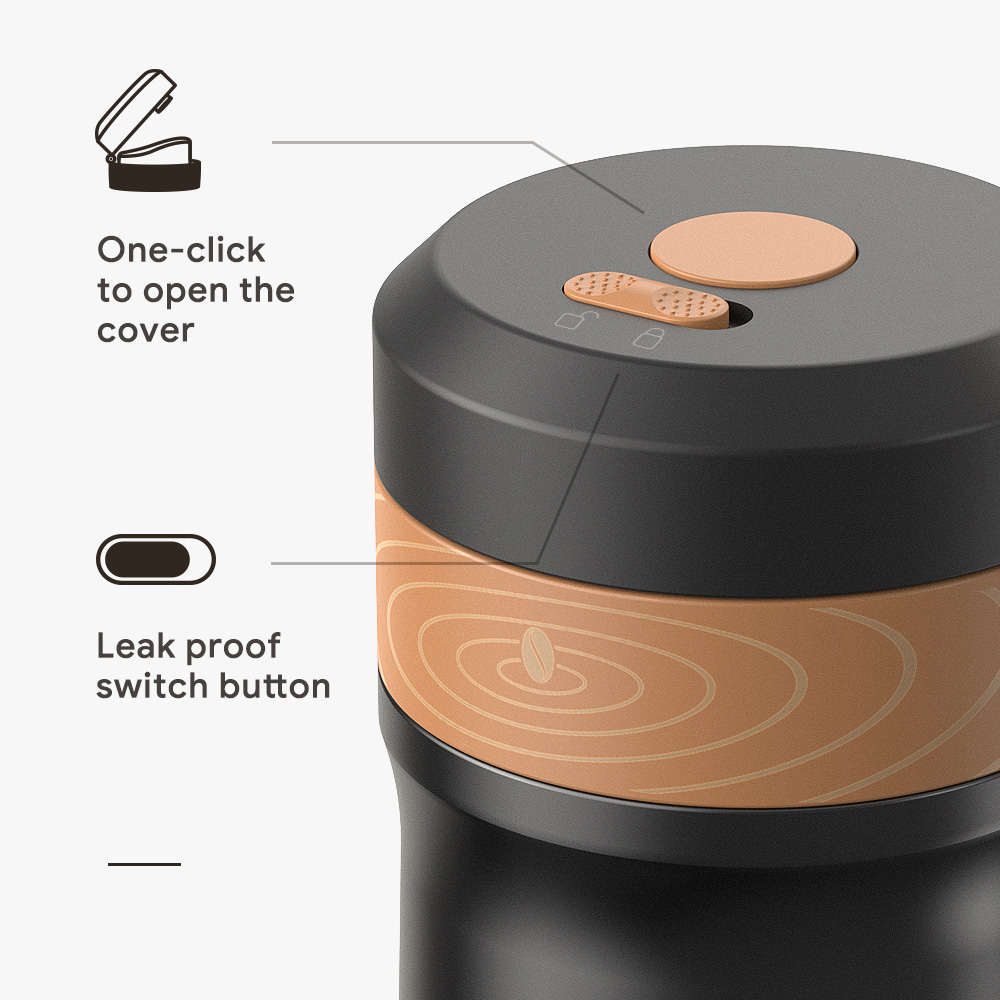 iCafilas French Press Travel Mug Portable Coffee Maker 320ml - F222