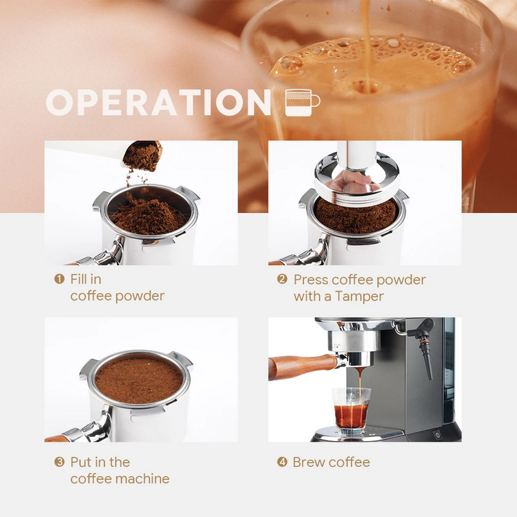 Handle Coffee Bottomless Portafilter 3 Ear 53mm