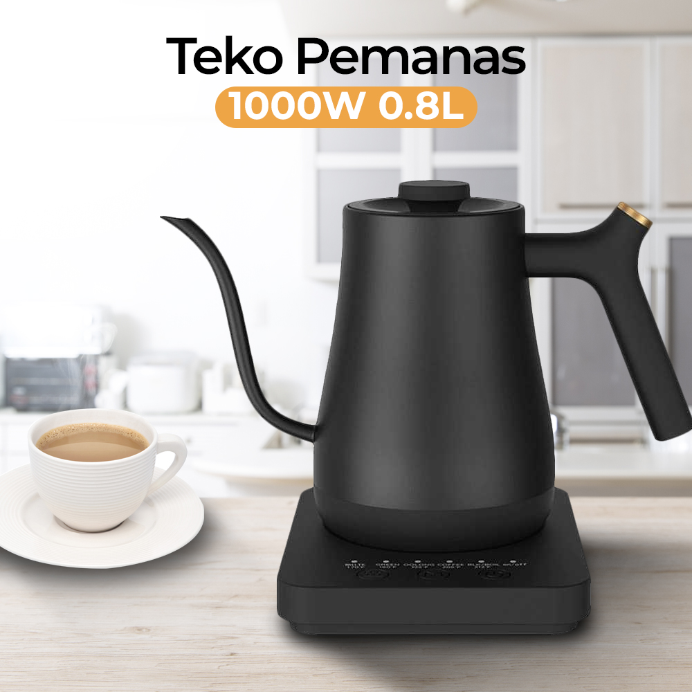 Teko Angsa Listrik Gooseneck Electric 1000W 0.8L - KBX 0805-WD