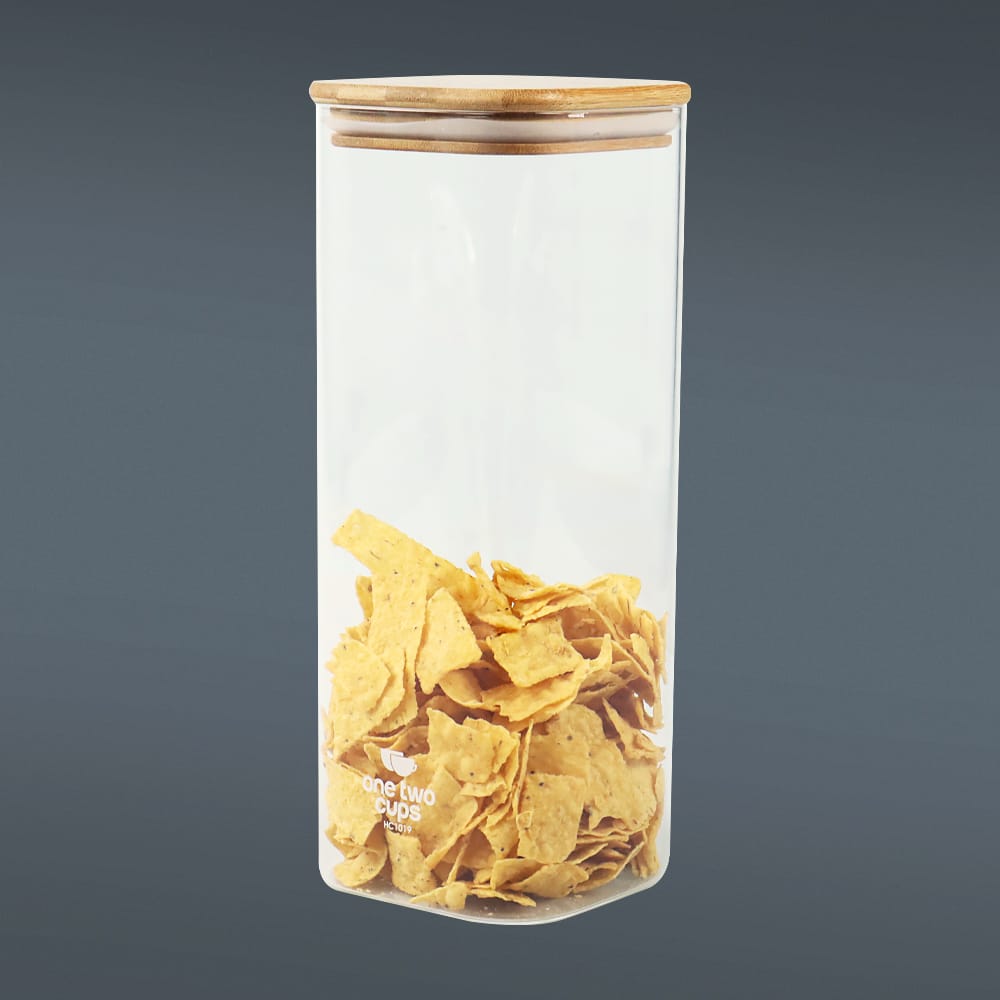 Toples kaca OneTwoCups kedap udara 2 Liter
