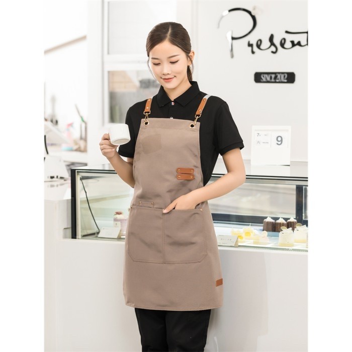 Celemek Apron Barista Canvas Brown