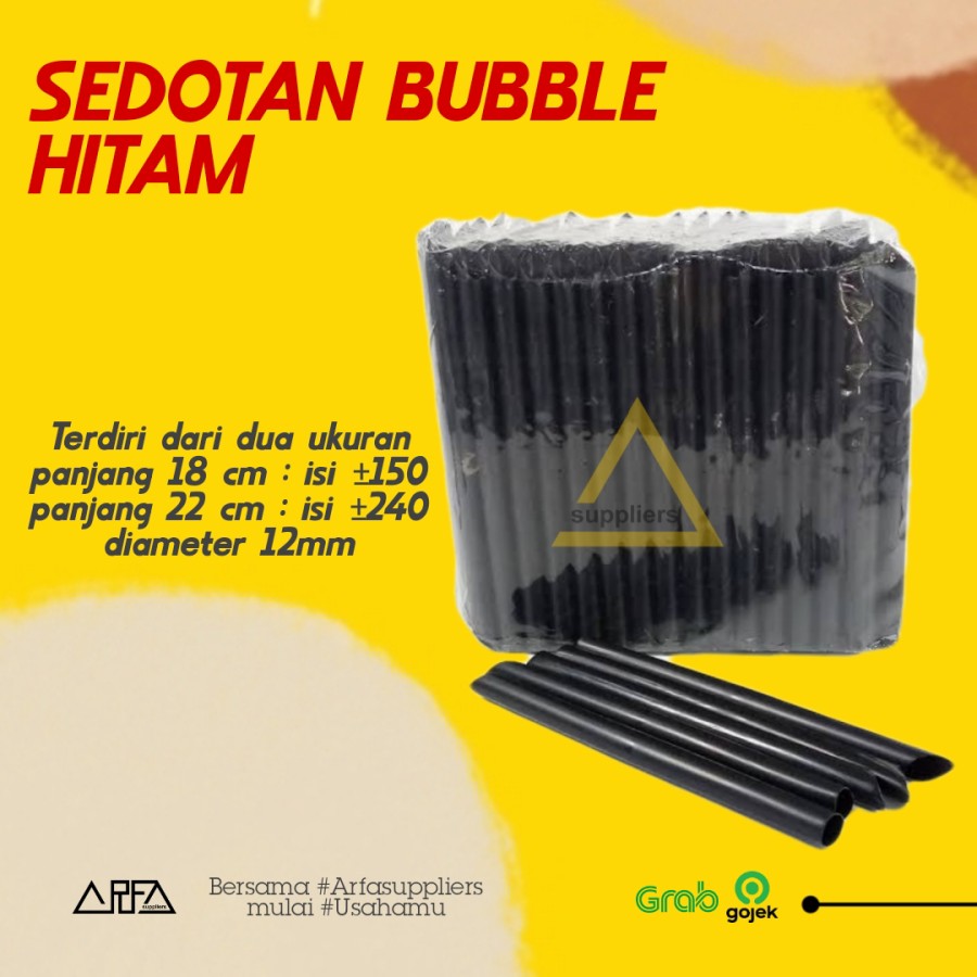 Sedotan Bubble Hitam 22cm