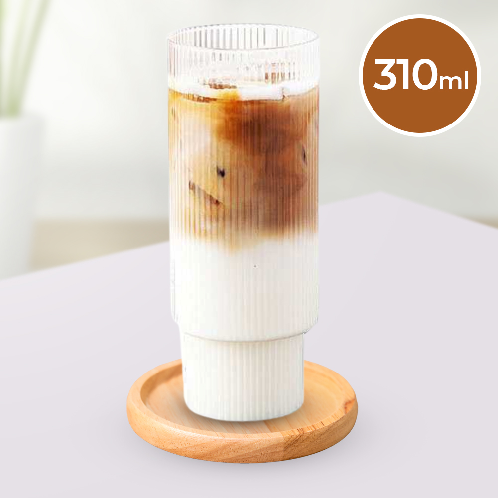 Gelas Tea Coffee Desain Stripe Origami Kemorela 310ml