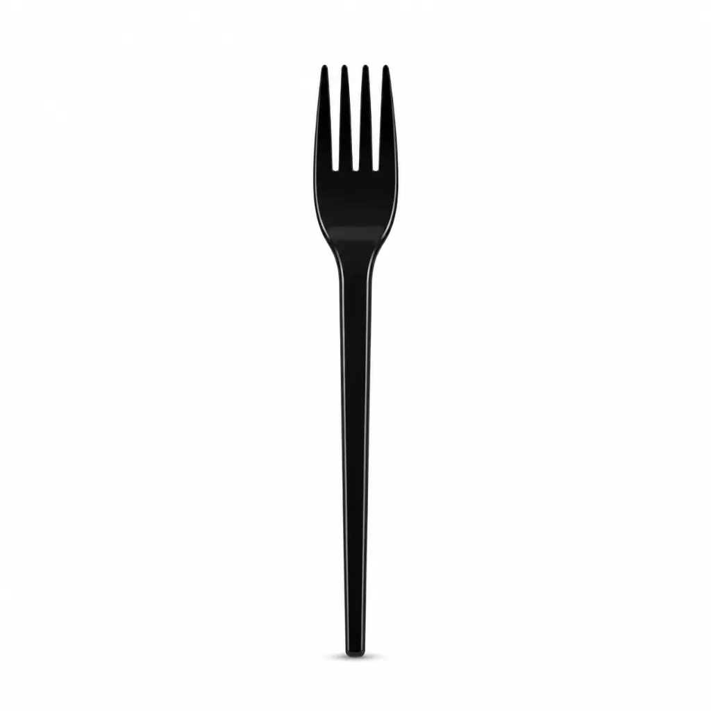25 Pcs Garpu Makan Plastik Hitam.webp