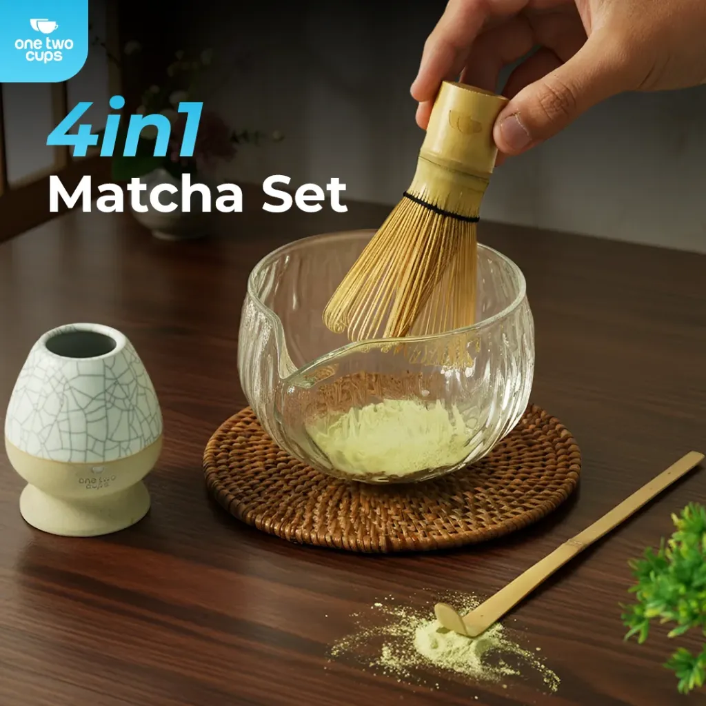 S32 Snow White Matcha Set Chawan Chasen Stand Chashaku 470ml 4 PCS