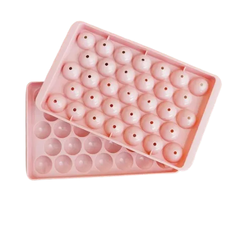 L33 Pink Cetakan Es Batu Jelly Bulat 33 Grid Ice Cube Tray BPA Free
