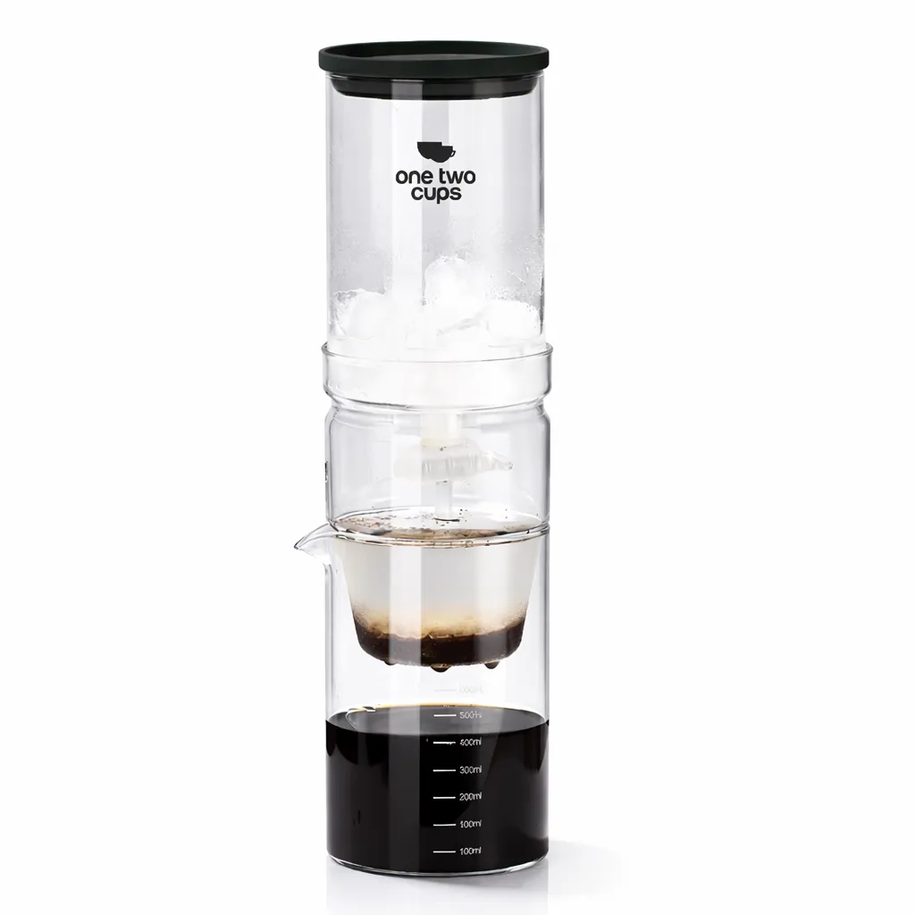 C402 600ml Transparent Cold Brew Coffee Maker Ice Drip Regulating Valve One Two Cups