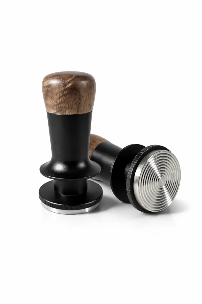 JN26 Black 51mm Tamper Kopi Barista Stainless Steel 304 Threaded Bottom