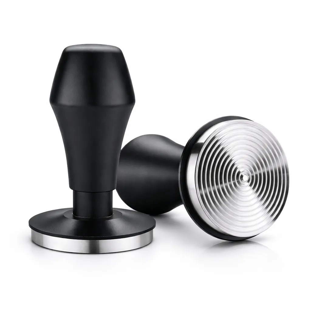 JN24 Black 51mm Tamper Kopi Espresso Pressure Spring Ripple Base
