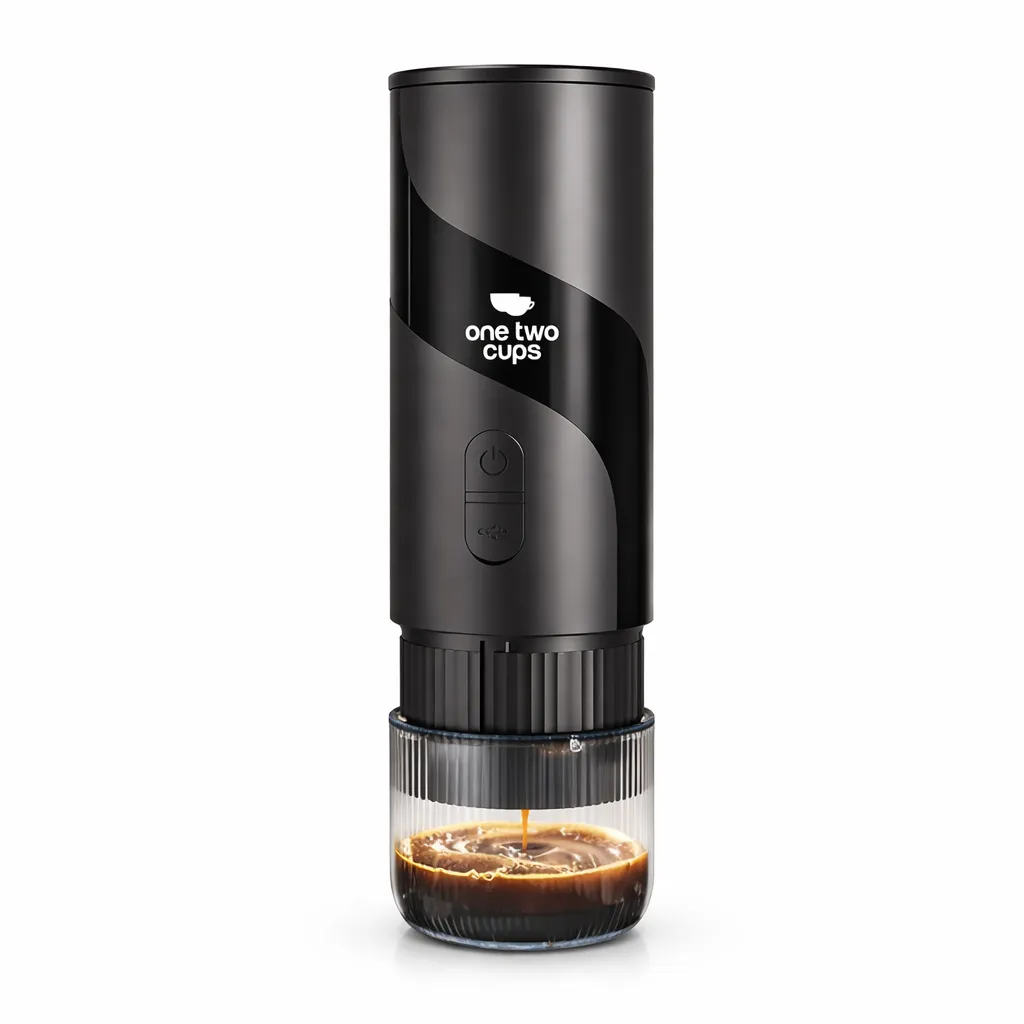 HS94401S Black One Two Cups Portable Coffee Maker 2in1 Nespresso 20 Bar 1500mAh