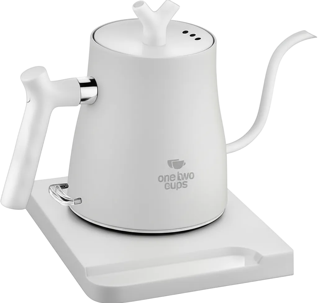 HR462 White 1L Teko Leher Angsa Gooseneck Kettle One Two Cups