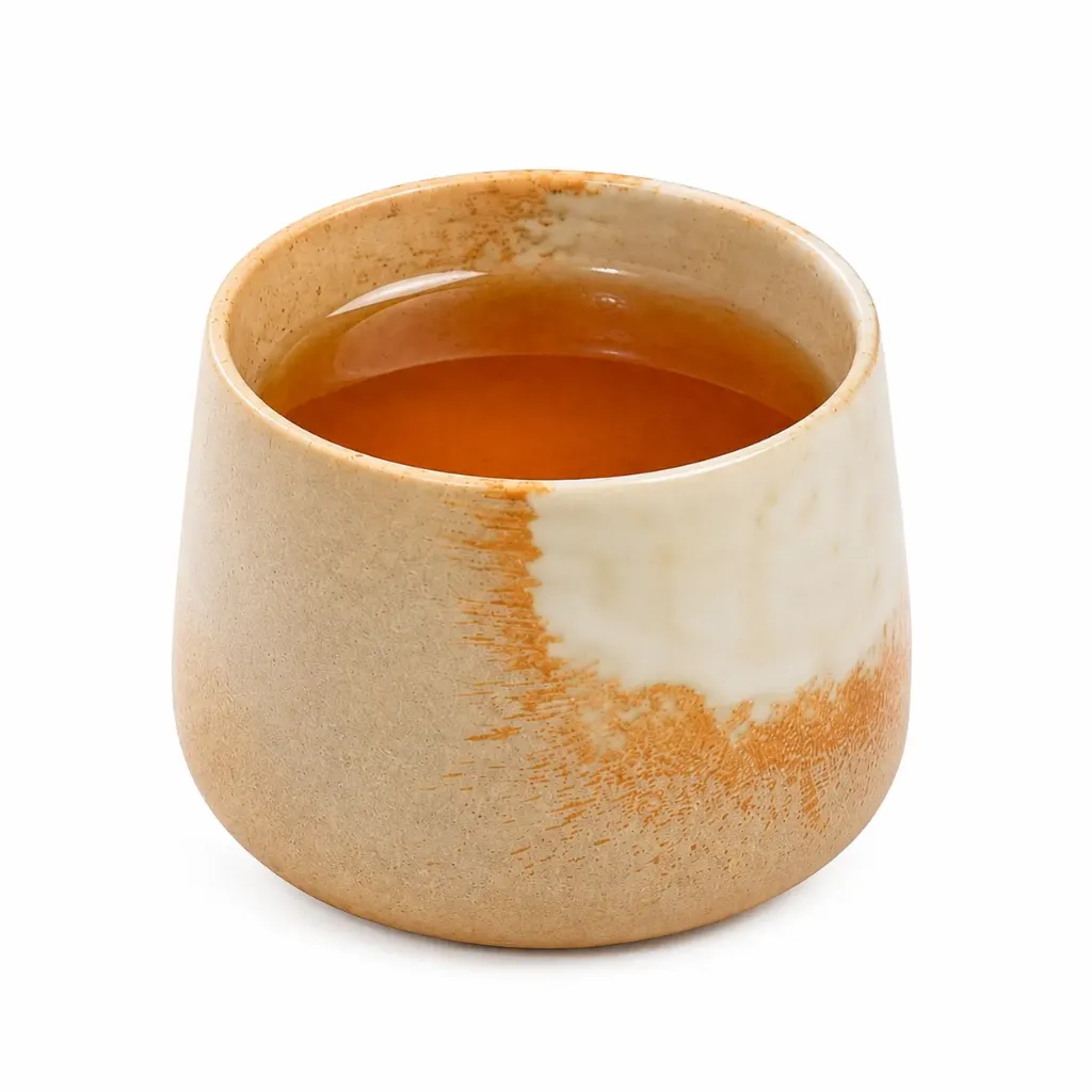 [PCGC009-S] FB014 Brown White Gelas Cafe Keramik Japanese Style
