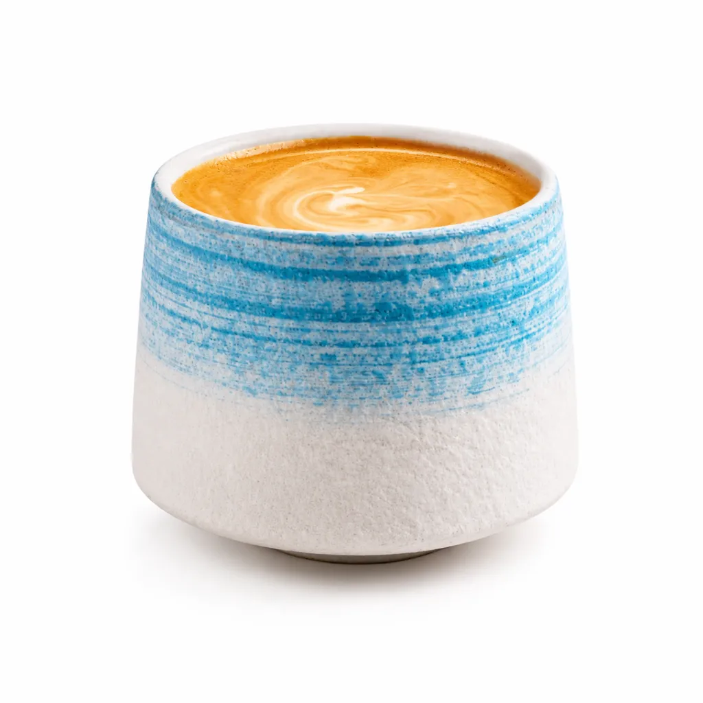 [PCGC009-T] FB014 Blue White Gelas Cafe Keramik Japanese Style