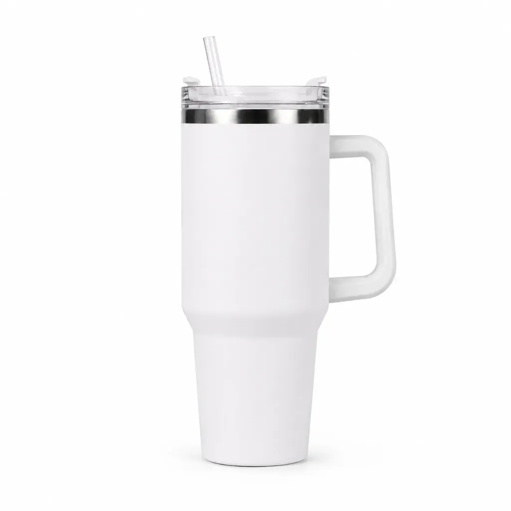 [PCT009-B] YS9385 1.2L White Botol Minum Tumbler Air Panas Dingin Straw Flask