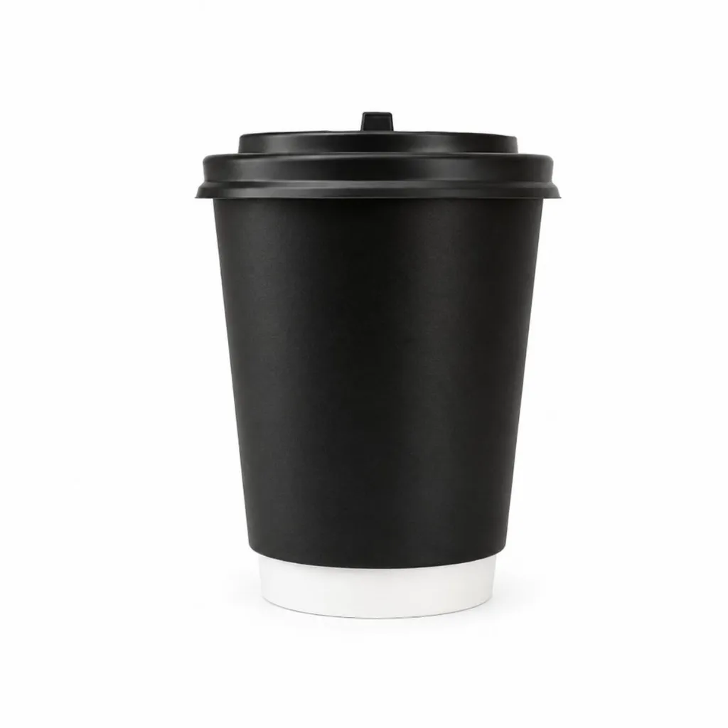 Paper Cup Double Wall Hitam Putih 9oz