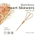 Tusuk Bambu Heart Merah 10cm isi 100