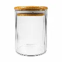 INU54 350ml Toples Kaca Penyimpanan Makanan Storage Glass Jar with Bamboo Lid One Two Cups