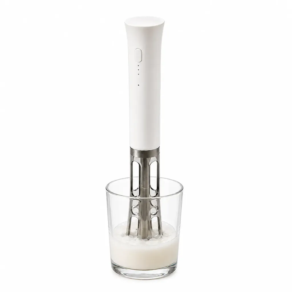 KC20 White Hand Mixer Mini Pengocok Milk Frother USB Charge 800mAh