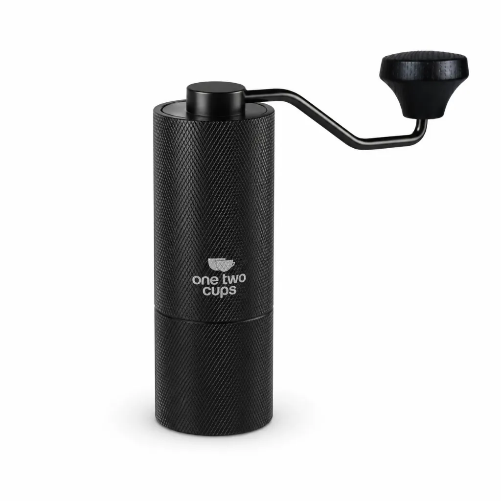 JN60 Black Manual Coffee Grinder Stainless Burr One Two Cups