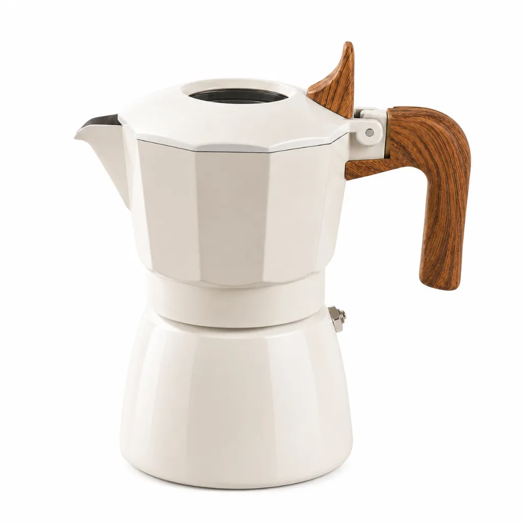 L30 Moka Pot Octagon Putih 100ml / 2 Cups Espresso Coffee Maker Stovetop One Two Cups