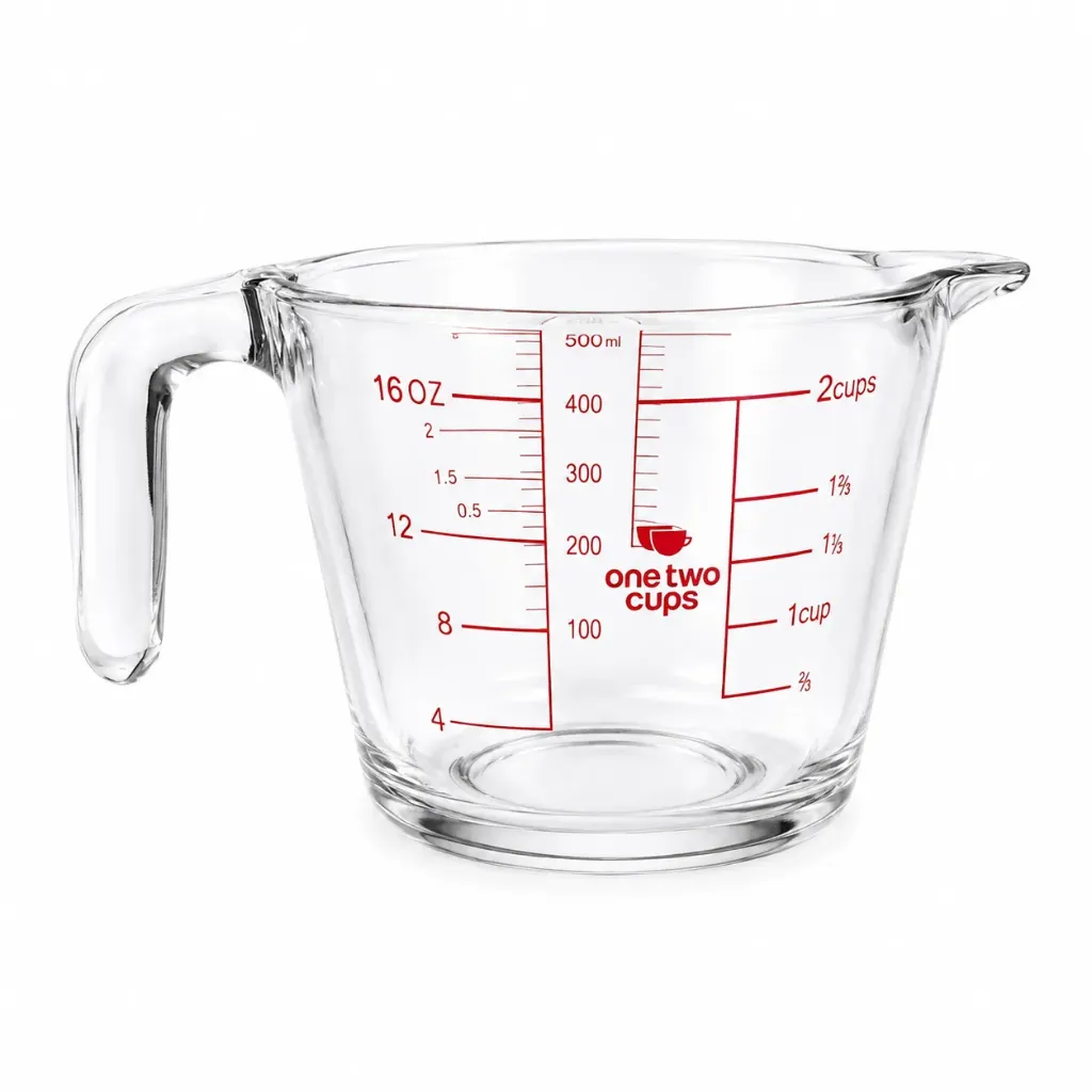 GG18 500ml Gelas Ukur Takaran Kaca Microwave Heating Glass Cup One Two Cups