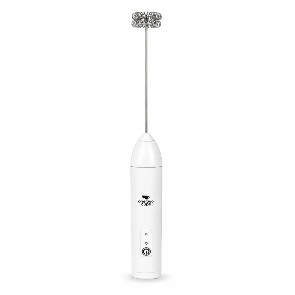 HMP01 White Hand Mixer Mini Pengocok Telur Kopi Milk Frother 500mAh One Two Cups