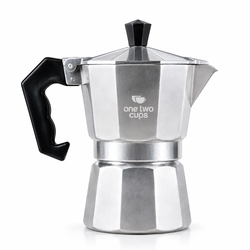 [PKMP002-A] L10 Moka Pot Octagon Silver 50ml / 1 Cup Espresso Coffee Maker Stovetop One Two Cups