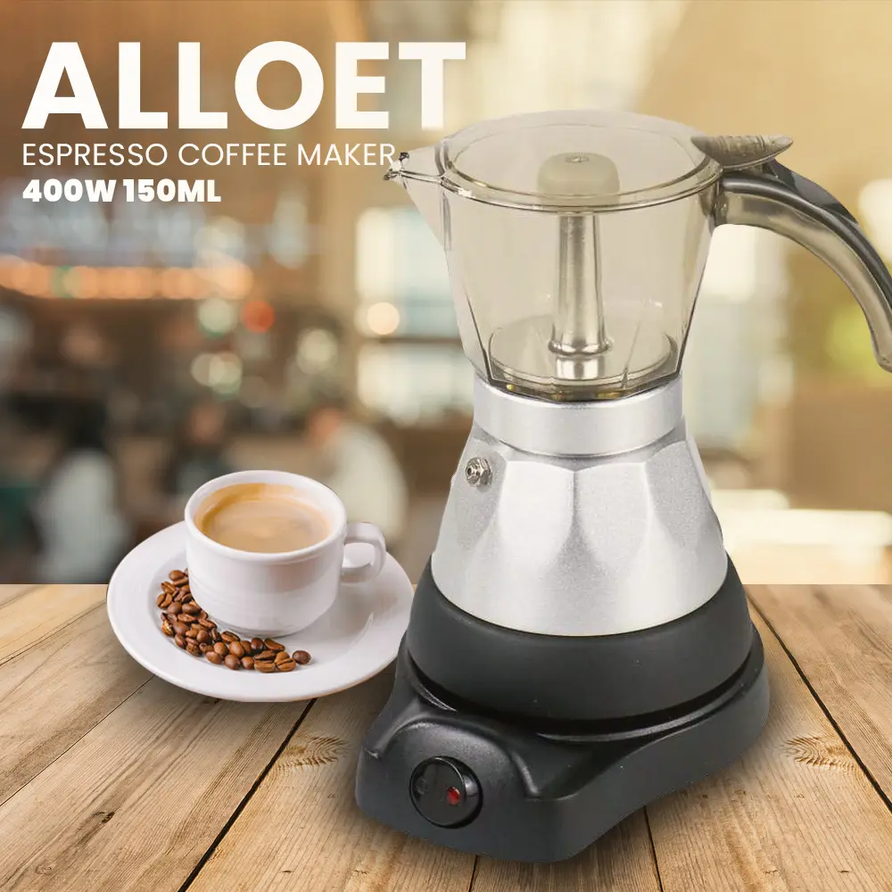 JK300E Alloet Moka Pot dan kompor 500W 150ml