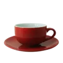 Cangkir Latte 220ml + Saucer Keramik Merah Red