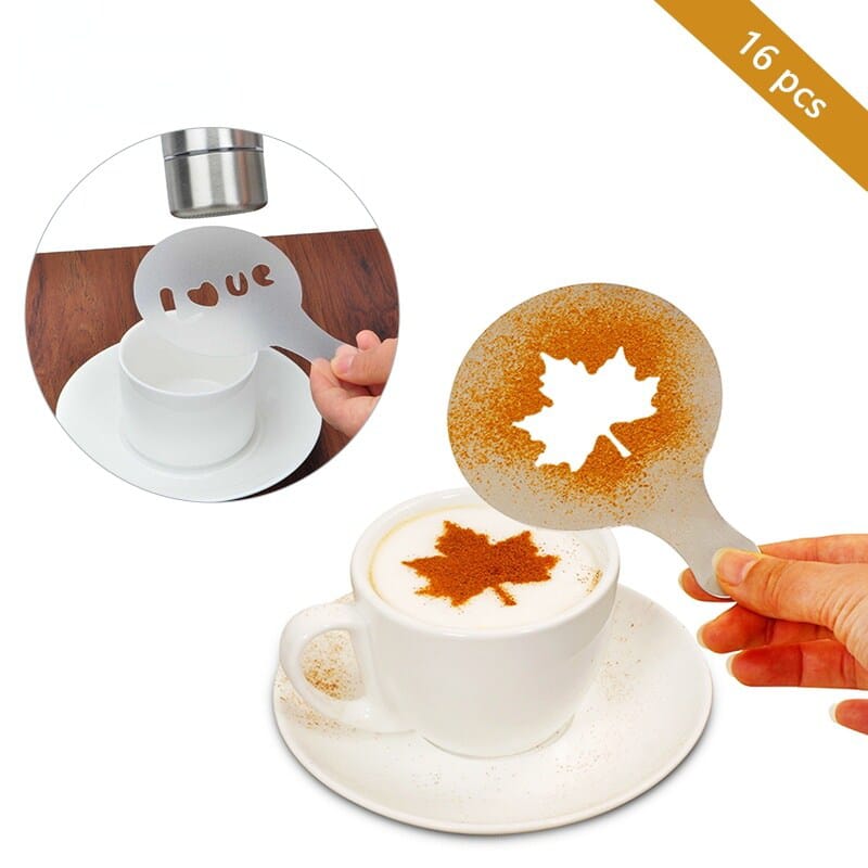 Cetakan latte art 16 bentuk